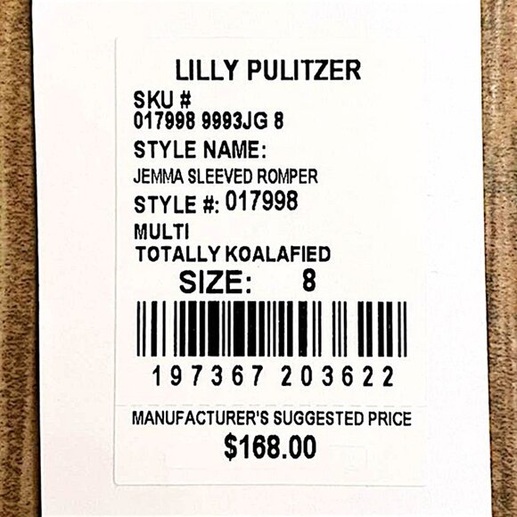 Lilly Pulitzer Jemma Sleeved Romper in "Multi/Totally Koalafied" NWT - Size 8 - Picture 7 of 8